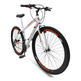 Mountain Bike Ello Bike Velox Aro 26 21v Freios V-brakes Câmbios Ltx Cor Branco/laranja Com Descanso Lateral