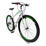 Mountain Bike Ello Bike Velox Aro 26 21v Freios V-brakes Câmbios Ltx Cor Branco/verde Com Descanso Lateral