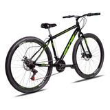 Mountain Bike Gts Feel Iron Aro 29 17 21v Freios De Disco Mecânico Cor Preto verde