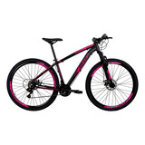 Mountain Bike Ksw Xlt Mtb Aro 29 15 21v Freios De Disco Mecânico Câmbios Shimano Tz Cor Preto rosa