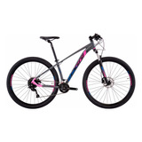 Mountain Bike Oggi Big Wheel 7.0 2022 Aro 29 15.5 18v Câmbios Shimano Alivio M3120 Y Shimano Alivio M3100 Cor Cinza/rosa/azul