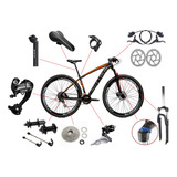 Mountain Bike Sutton New Aro 29 19 27v Pto laranja prateado Cor Preto laranja prateado Tamanho Do Quadro 19