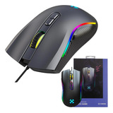Mouse Black Hawk Gamer Com Led Rgb Ergonômico Até 7200 Dpi