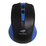 Mouse C3 Tech M w20 Wireless 2 4ghz Usb Notebook Pc Azul Cor Preto