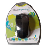 Mouse Ergonômico Óptico Jetline M501 Conector Ps2 Com Fio