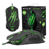 Mouse Gamer Com Led Verde Neon Fortrek 3200dpi P Notebook