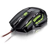 Mouse Gamer Com Rapid Fire 2400DPI Preto E Verde Multilaser   MO208