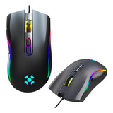 Mouse Gamer Ergonômico Black Hawk Com Rgb 13 Modos 7200 Dpi