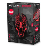 Mouse Gamer Fortrek Spider 2 3200 Dpi Preto vermelho