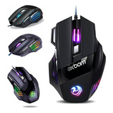 Mouse Gamer Óptico Com Led Rgb Usb Exbom Cor Preto 3200 Dpi