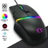 Mouse Gamer Para Jogo Combat Usb Com Fio Led Ergonômico Cor Preto