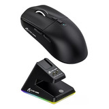 Mouse Gamer X6 Attack Shark Tri Mode 26000dpi Paw3395 Dock Cor Preto