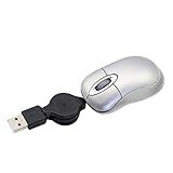 Mouse Mini Usb Com Fio, Cabo Retrátil, Pequeno Mouse Para Crianças De 3 A 8 Anos, Ratos De Viagem Compactos ópticos De 1600 Dpi Com Cabo Usb De 7 Metros Para Laptop Infantil (prata)