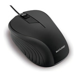 Mouse Multilaser Emborrachado Preto C Fio Usb 1200 Dpi Mo222