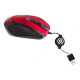 Mouse Optico Com Fio Usb Retrátil 800dpi K-mex - Mo-c133 Cor Vermelho