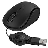 Mouse óptico Mini USB Sabrent Com Cabo Retráctil Para Viagem MS OPMN 