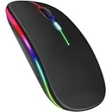 Mouse Óptico Sem Fio Recarregável 3200dpi Wireless Led Rgb Colorido Ergonômico Usb 2 4 Ghz Para Notebook Computador Pc Desktop TV Smart