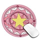 Mouse Pad Cardcaptor Sakura Anime Pink Gaming Mouse Mat Magic Circle Borracha Redonda Computador Mousepad Acessórios