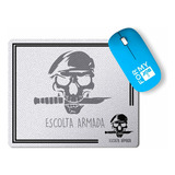 Mouse Pad Escolta Armada Caveira Faca Nos Dentes Boina Preta