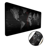 Mouse Pad Gamer Extra Grande 120x50 Mapa Mundi Preto