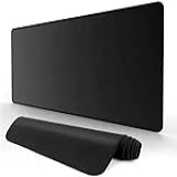 Mouse Pad Gamer Grande 700x350x3mm Base Antiderrapante E Bordas Costuradas Preto Sem Estampa MP7035C
