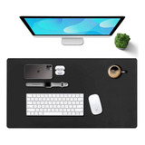 Mouse Pad Grande 100x48 Tapete Mesa Preto Couro Sintetico