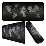 Mouse Pad Grande Gamer Desk Pad Mapa Mundi Preto