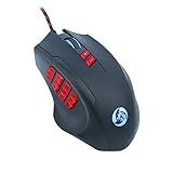 Mouse Para Jogos Com Fio G603, Mouse Para Computador Com Retroiluminação De Led Mmo Rgb Com 12 Botões Laterais, Perdição De 10000 Dpi Com 17 Botões Programáveis, Conjunto De Afinação De Peso Para Jogos Windows Pc (preto)