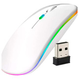 Mouse Recarregável Sem Fio Wireless Slim Led Rgb Ergonômico