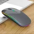 Mouse S Fio Wireless Ergonômico Recarregavel Led Rgb 4 Cores Cor Cinza