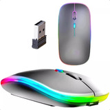 Mouse Sem Fio 3200 Dpi Recarregável Wireless Led Rgb