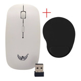 Mouse Sem Fio Óptico Slim 1600dpi + Mousepad Almofadado