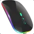 Mouse Sem Fio Aportex Recarregável Rgb Retroiluminado 2.4 G Cor Notebook Pc Preto