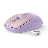 Mouse Sem Fio Bluetooth: Mouse Bluetooth Para Laptop, Mouse De Computador Bluetooth Mouse ótico Ergonômico Mouse Silencioso Sem Fio Mouse Usb Para Ipad Macbook Tablet Notebook Pc Telefones (roxo Rosa)