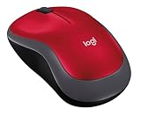 Mouse Sem Fio Logitech M185 Com Design Ambidestro Compacto Conexão USB E Pilha Inclusa Vermelho