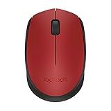 Mouse - Sem Fio - Logitech Wireless M170 - Vermelho/preto - 910-004639