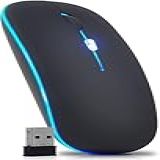 Mouse Sem Fio Óptico Recarregável USB Wireless LED Eletromex EL 2103