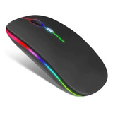 Mouse Sem Fio Recarregável Bluetooh E Wireless Optico Slim