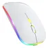 Mouse Sem Fio Recarregável Led Carregador Bateria Rgb Cor Cor Branco