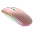 Mouse Sem Fio Recarregável Led Rgb 1600 Dpi Wireless 2.4 Ghz Cor Rosa
