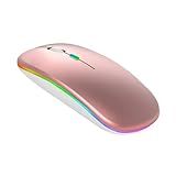 Mouse Sem Fio, Recarregável, Silencioso, Macbook Mouse, Bluetooth, óptico, 3 Dpi Ajustáveis E Led. Para Notebook, Pc, Laptop, Computador E Macbook - Gold - Rose