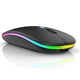 Mouse Sem Fio Recarregável Wireless Bluetooth Optico Led Rgb Colorido Ergonômico Usb 2 4 Ghz Notebook Computador Pc Desktop Linha Premium