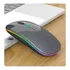Mouse Sem Fio Rgb Recarregável Ergonômico Wireles Optico Led Cor Cinza