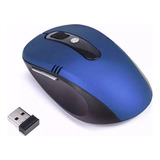Mouse Sem Fio Wireless 2 4ghz Usb Notebook Pc Alcance 10m Cor Azul
