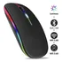 Mouse Sem Fio Wireless Bluetooth Recarregável Rgb Preto