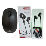 Mouse Sem Fio Wireless E Fone De Ouvido P2 Com Microfone