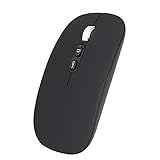 Mouse Slim Recarregável Bluetooth Para (apple Ipad 5ª 6ª 7ª 8ª 9ª)(ipad 10th) (ipad Air 4 - Ipad Air 5) (ipad Pro 11 - Ipad Pro 12.9 Polegadas) (ipad Mini 6) (preto)