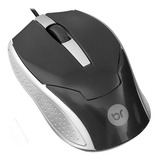 Mouse Usb Bright Preto/cinza - Ref.0028 Cor Preto/prata