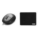 Mouse Usb Preto Multilaser Com Fio Mo300 + Mousepad Slim