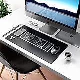 MousePad Desk Pad Eddias Em Couro Ecologico 70x30cm Preto 